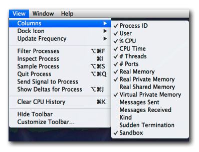 Configuring Activity Monitor