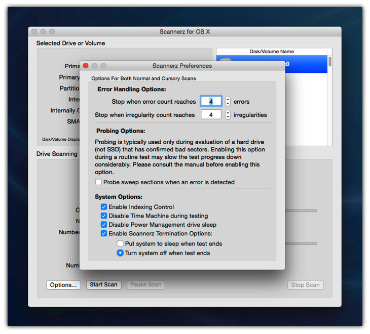Setting Scannerz preferences