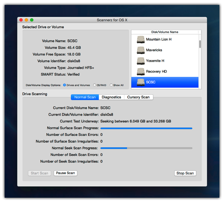 Normal Mode scan using Scannerz