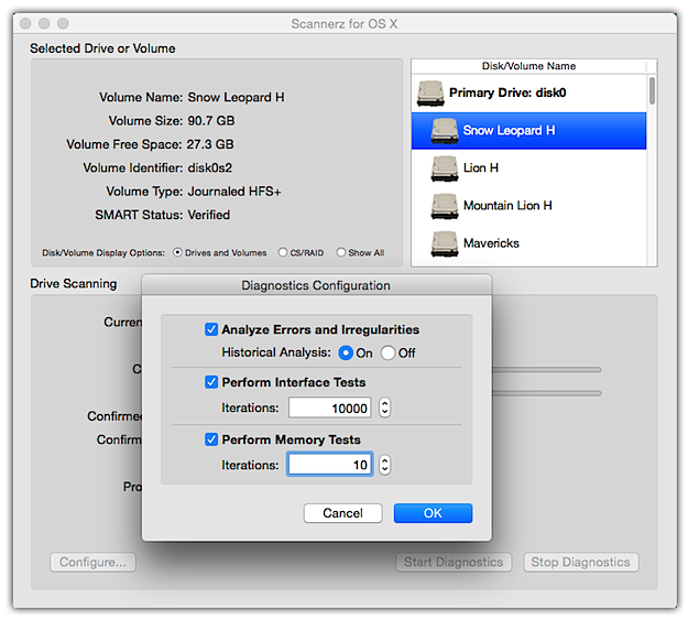 Configuring
Diagnostics Mode with Scannerz